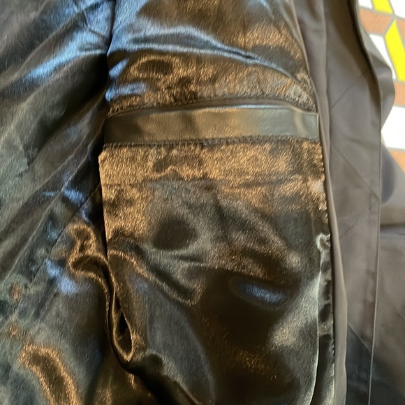 Womens NVLT Berber Fleece Black MidLength Zip Up Coat Large Fashion Buckle Neck - Picture 7 of 15